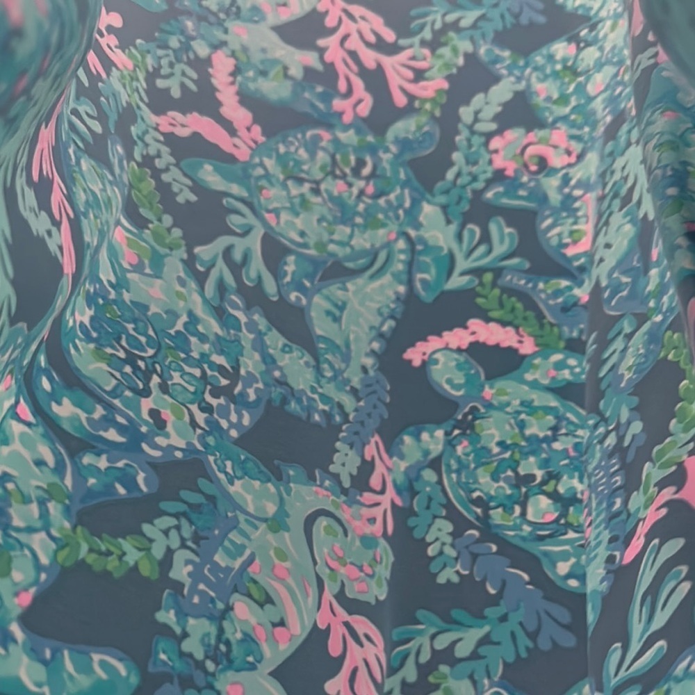 Lilly Pulitzer Blue and Pink V-Neck Swim Cover-Up - Picture 9 of 10